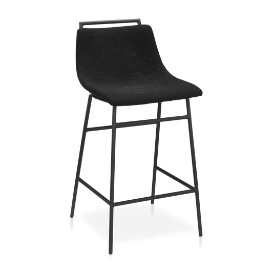 Fabric and Metal Counter Stool