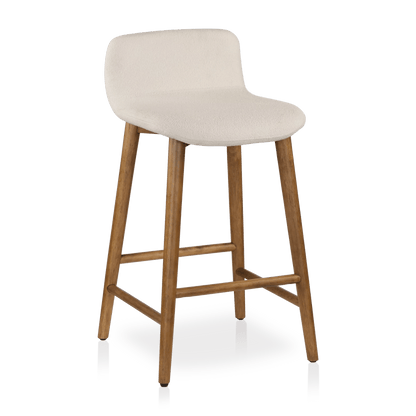 Fabric and Wood Counter Stool