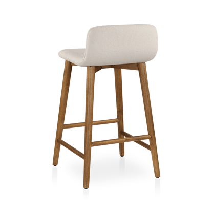 Fabric and Wood Counter Stool