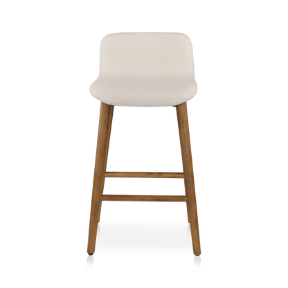 Fabric and Wood Counter Stool