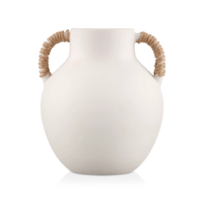 Ceramic Table Vase with Rope on Handles