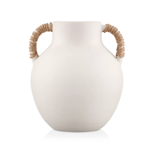 Ceramic Table Vase with Rope on Handles