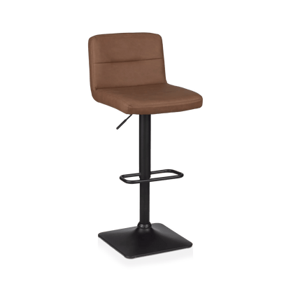 Rust Matte Faux Leather and Metal Adjustable Bar Stool