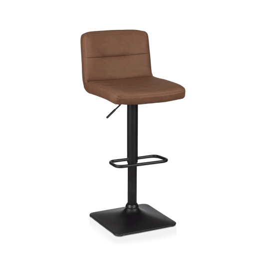 Rust Matte Faux Leather and Metal Adjustable Bar Stool