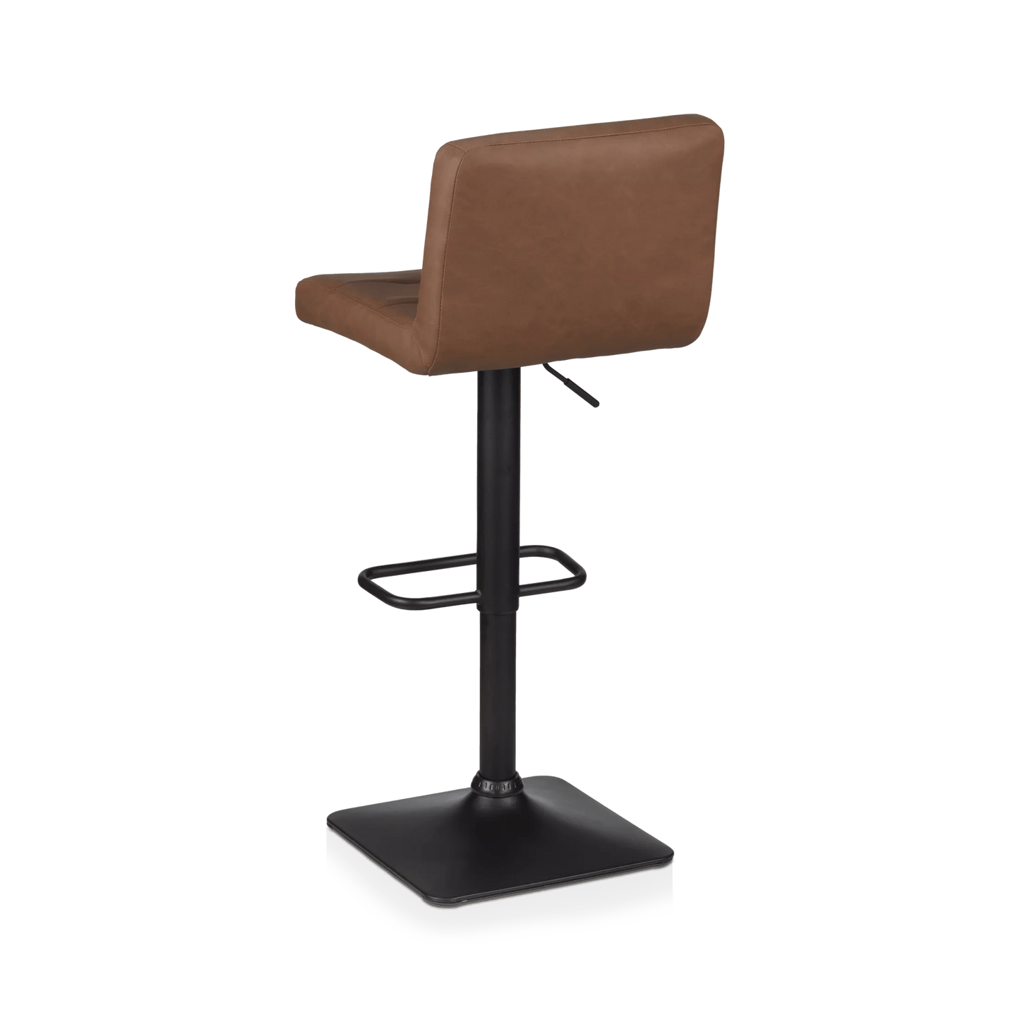 Rust Matte Faux Leather and Metal Adjustable Bar Stool