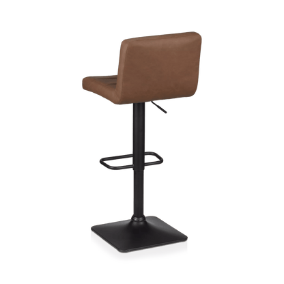 Rust Matte Faux Leather and Metal Adjustable Bar Stool