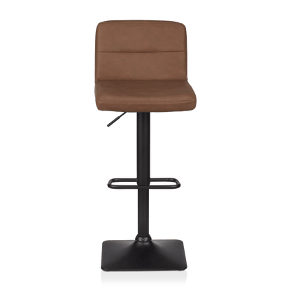 Rust Matte Faux Leather and Metal Adjustable Bar Stool