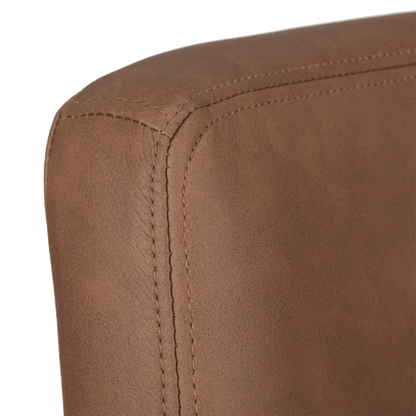 Rust Matte Faux Leather and Metal Adjustable Bar Stool