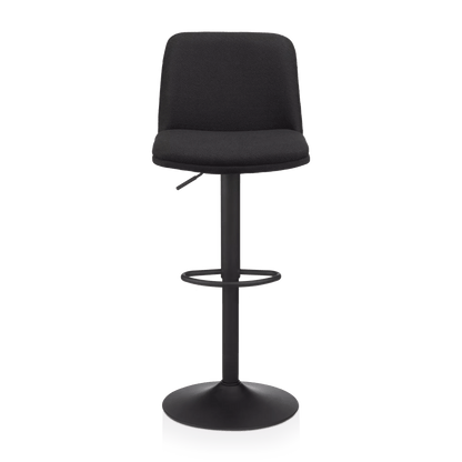 Black Fabric and Metal Adjustable Bar Stool