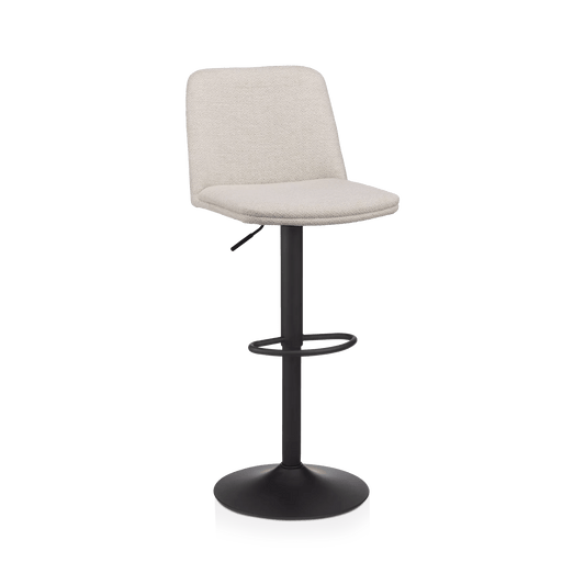 Oatmeal Fabric and Metal Adjustable Bar Stool