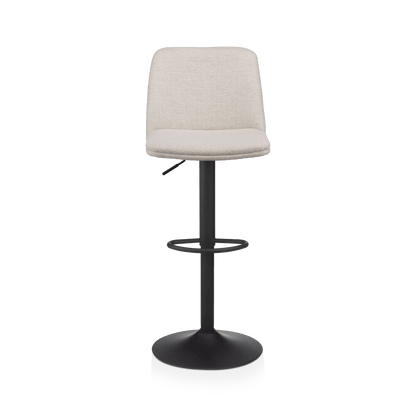 Oatmeal Fabric and Metal Adjustable Bar Stool
