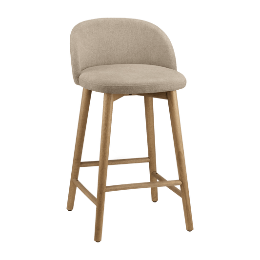 Fabric and Wood Stool