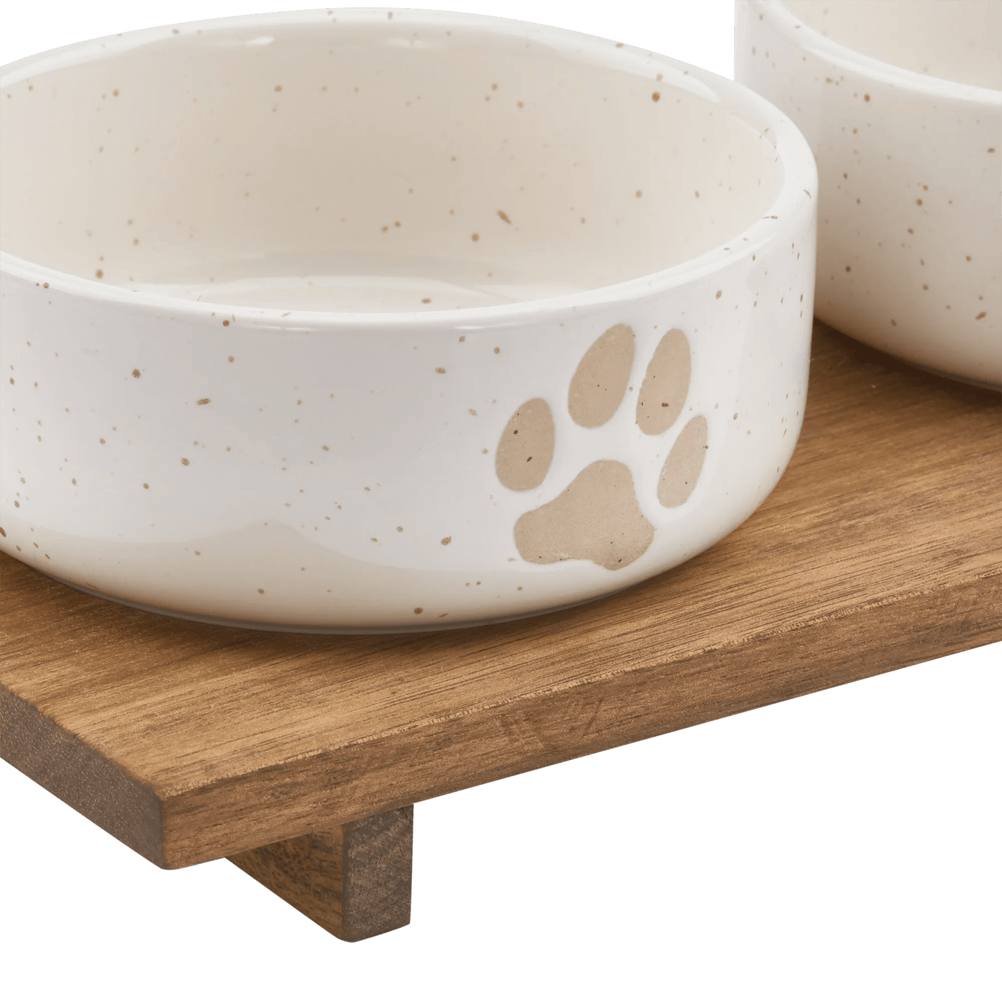 Set of 2 Pet Paw Ceramic Bowls
