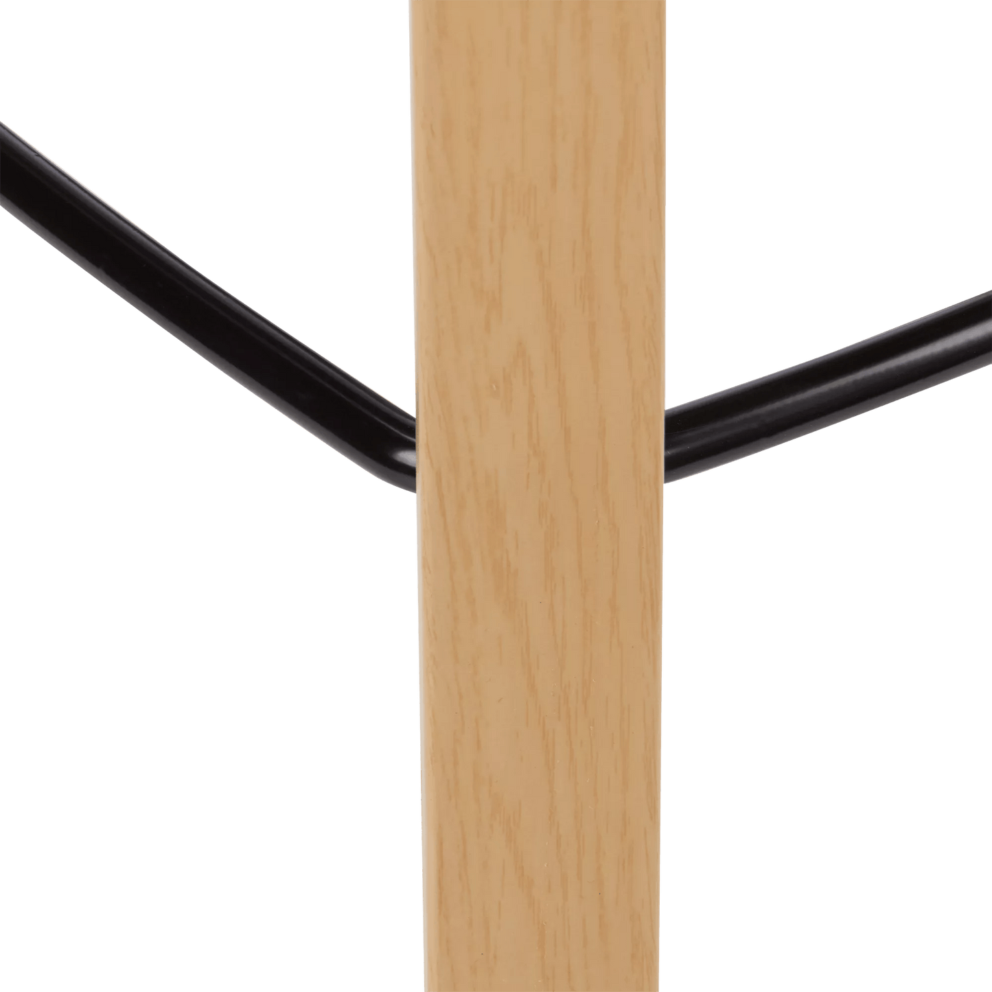 Black Plastic and Wood Metal Veneer Counter Stool