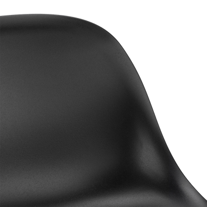 Black Plastic and Wood Metal Veneer Counter Stool