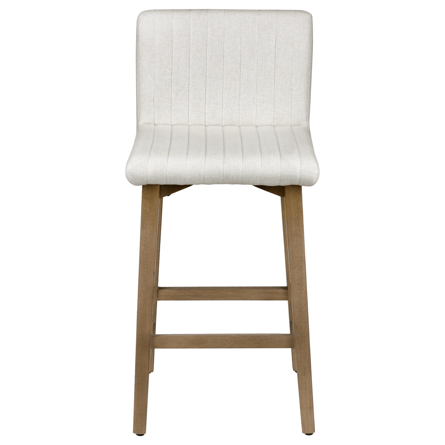 Fabric and Natural Wood Bar Stool