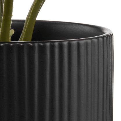 Artificial Plant in Striped Ceramic Pot