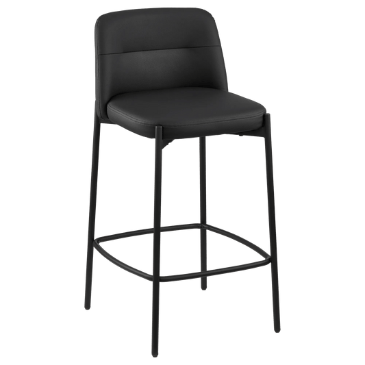 Faux Leather and Metal Bar Stool