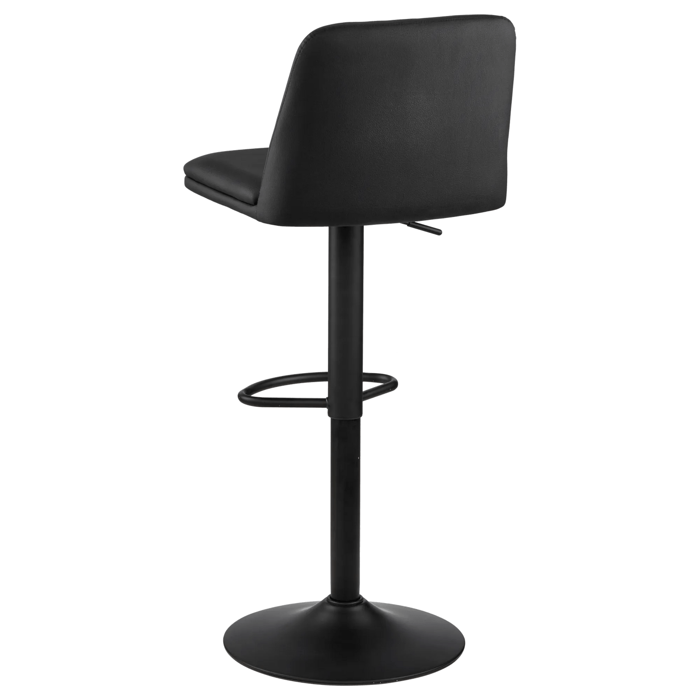Black Faux Leather and Metal Bar Stool