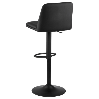 Black Faux Leather and Metal Bar Stool