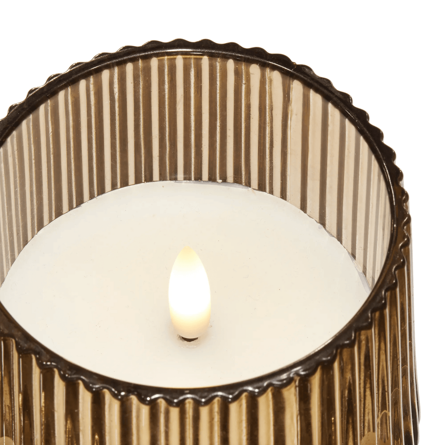 Ribbed Glass LED Candle
