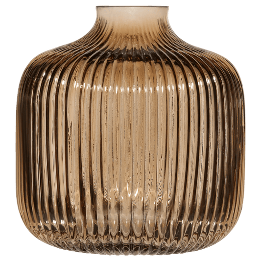 Ribbed Decorative Glass Vase