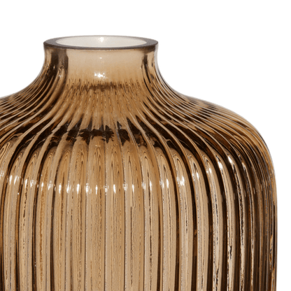Ribbed Decorative Glass Vase