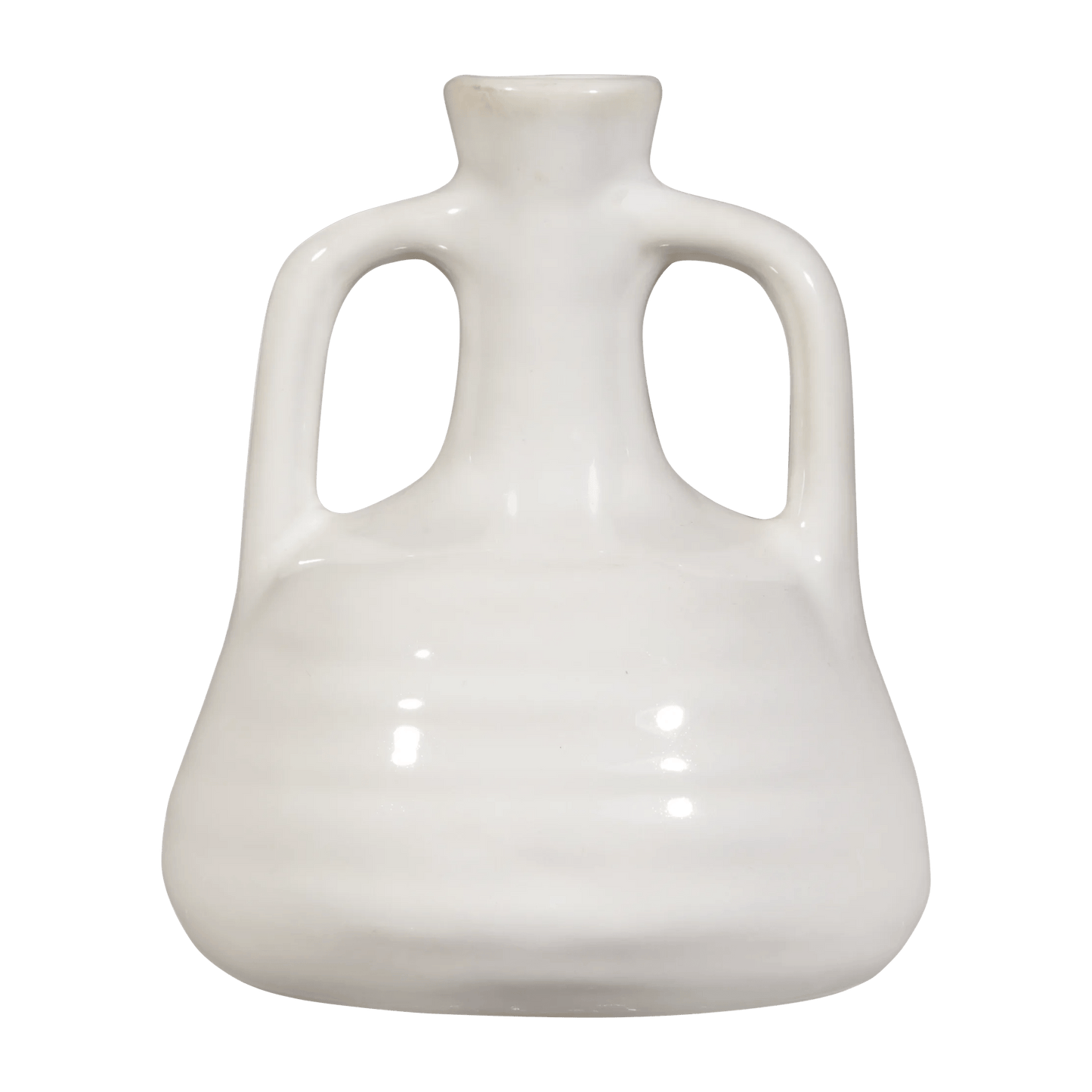 White Ceramic Double-Handle Vase