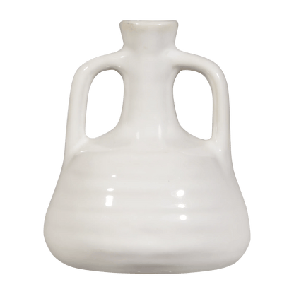 White Ceramic Double-Handle Vase