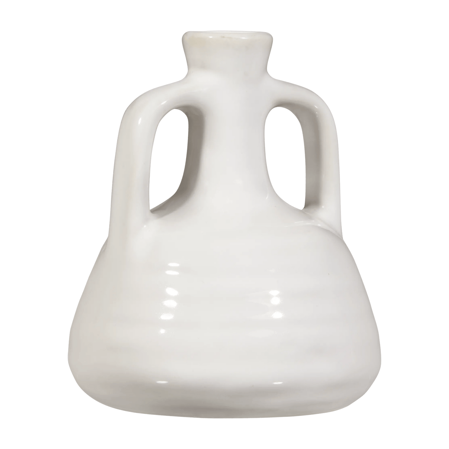 White Ceramic Double-Handle Vase