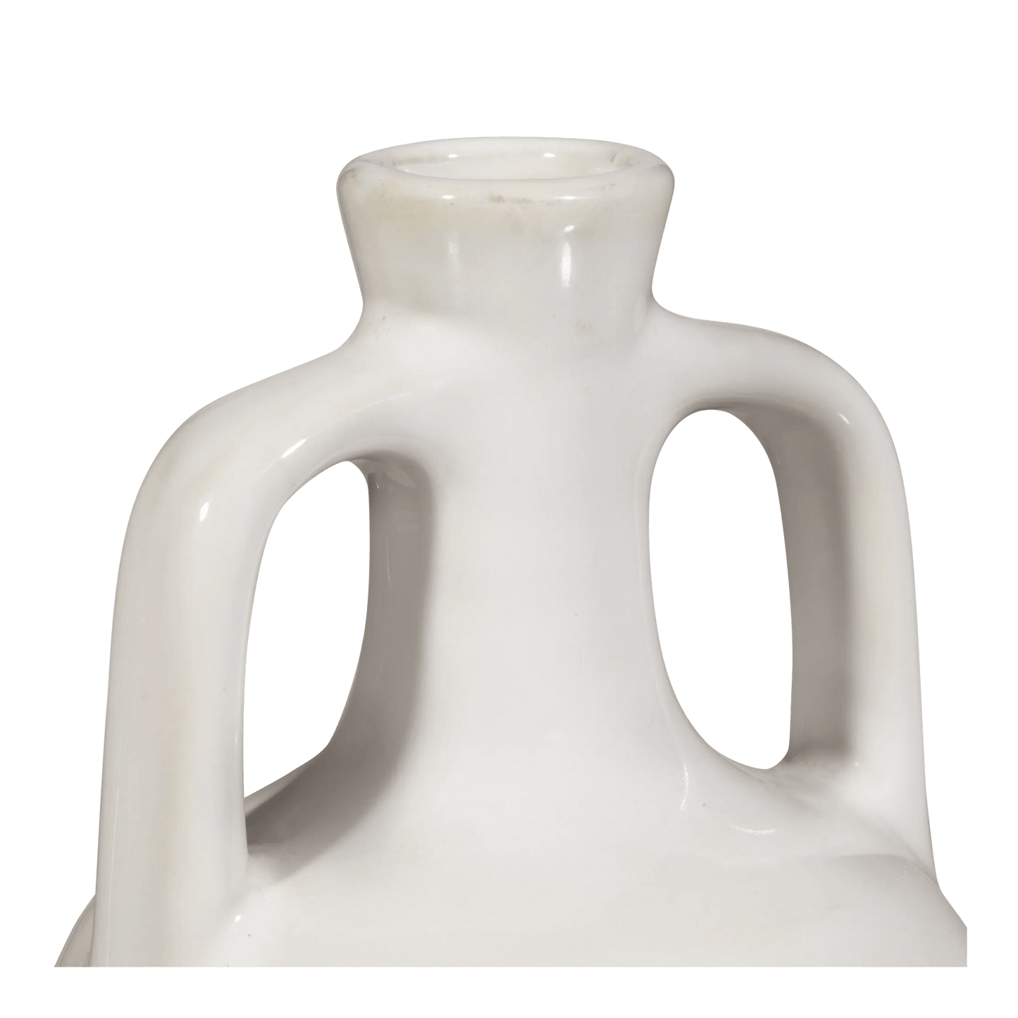 White Ceramic Double-Handle Vase