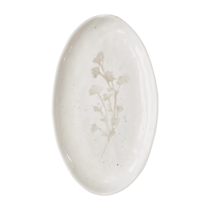 Oval Tray with Engraved Stem