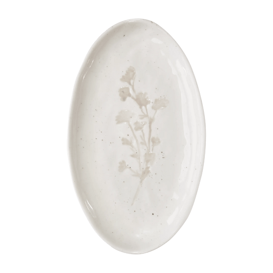 Oval Tray with Engraved Stem