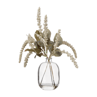 Amaranth Stems in Glass Vase