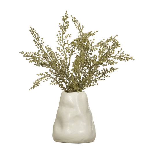 Artificial Stoebe in Ceramic Vase