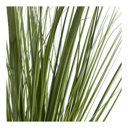 Artificial Grass in Ribbed Ceramic Vase