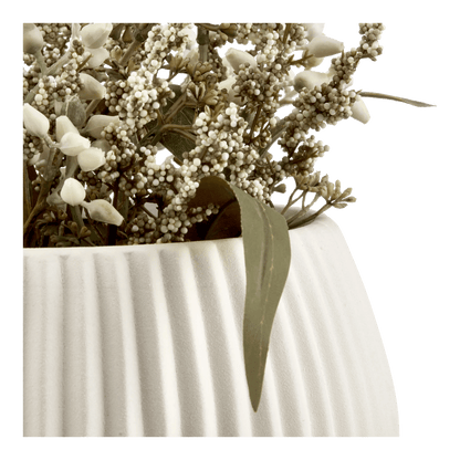 Mixed Greenery in Ribbed Pot