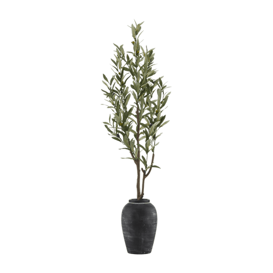 Artificial Olive Tree in Ceramic Vase