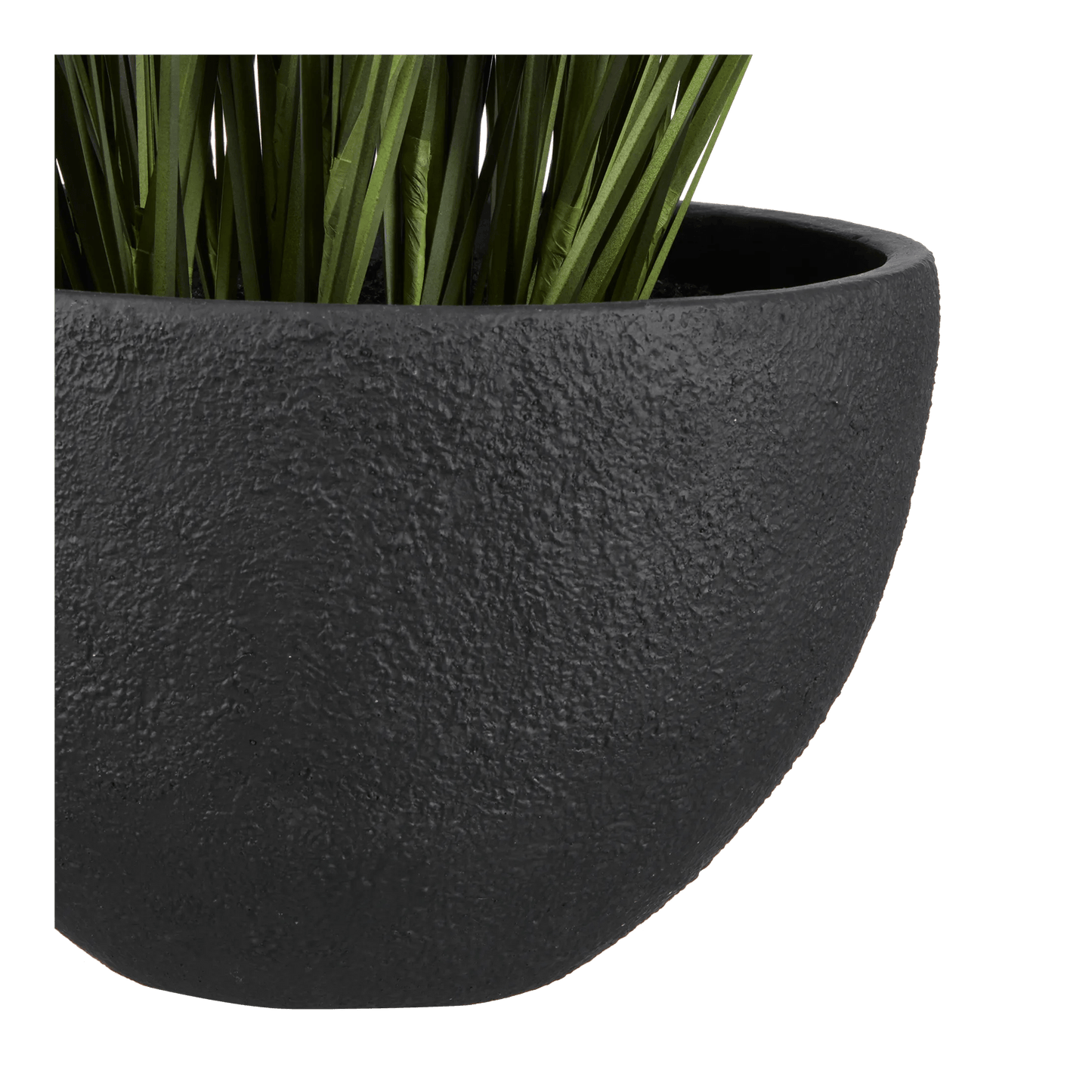 Artificial Grass in Black Ceramic Pot