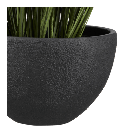 Artificial Grass in Black Ceramic Pot