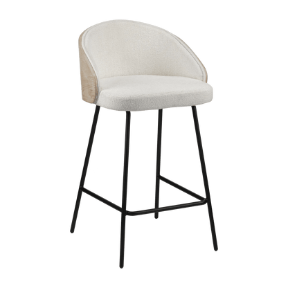 Upholstered Bar Stool with Wood Back