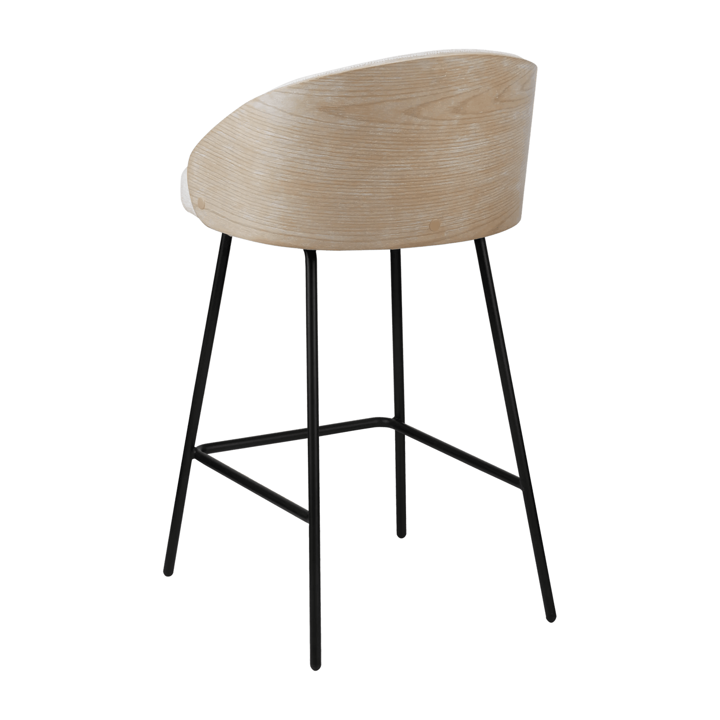 Upholstered Bar Stool with Wood Back