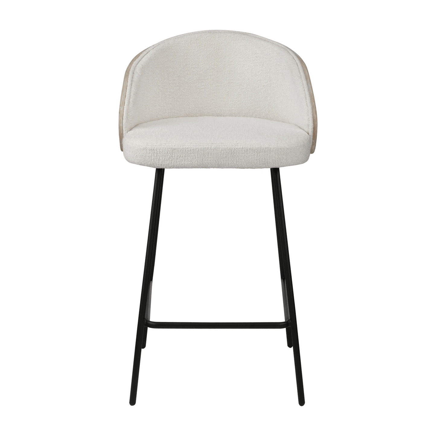 Upholstered Bar Stool with Wood Back