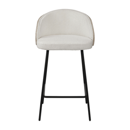 Upholstered Bar Stool with Wood Back