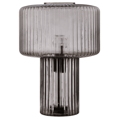 Smoky Ribbed Glass Table Lamp