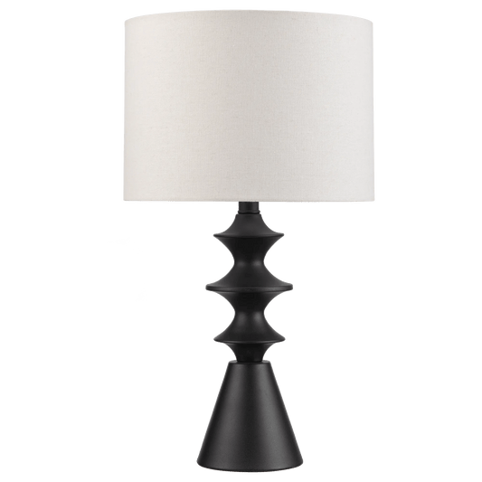 Black Table Lamp with Cream Shade