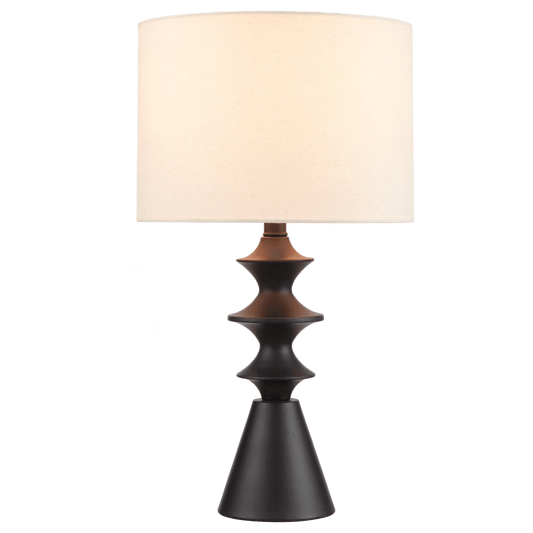 Black Table Lamp with Cream Shade