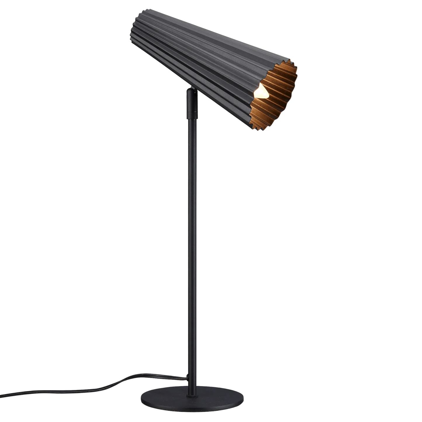 Black Ribbed Table Lamp