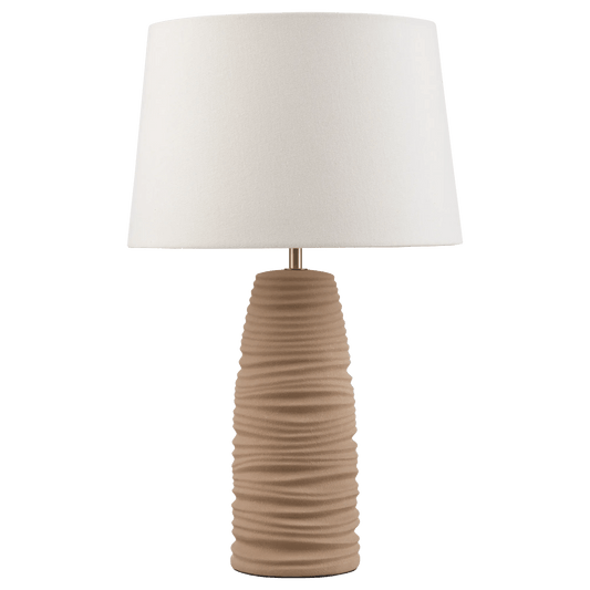 Textured Beige Ceramic Table Lamp