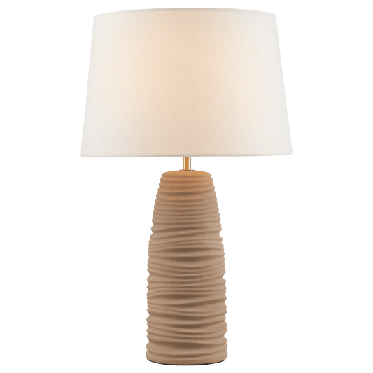 Textured Beige Ceramic Table Lamp